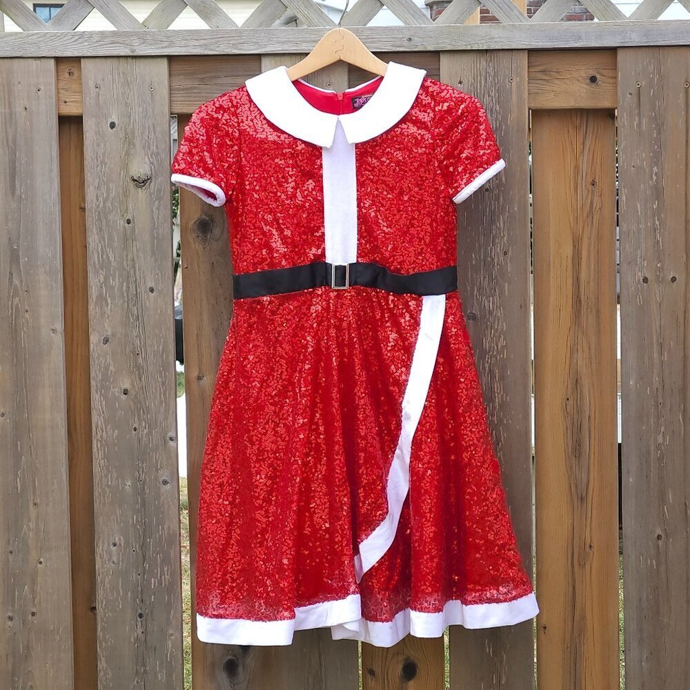 Jojo's closet nickelodeon Sequin Santa Dress Juniors XL 14-16 Mrs. Claus